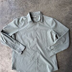 FLX Men's Casual Gray Button Down Shirt